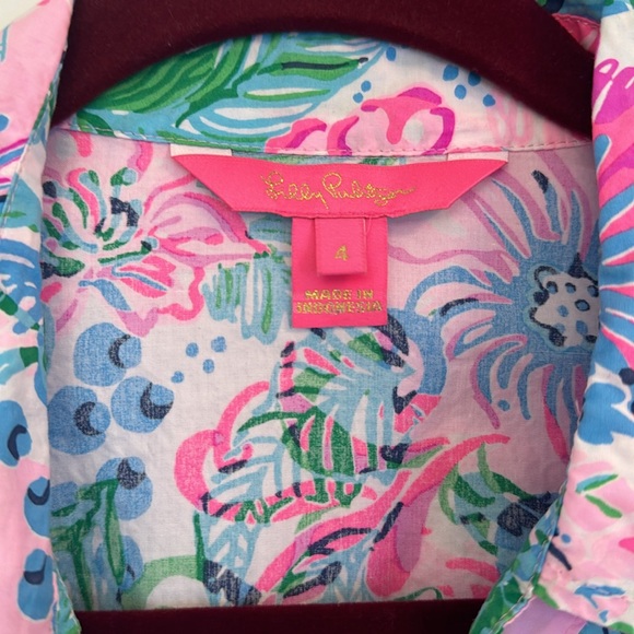 LILLY PULITZER TASSIE POPLIN MIDI DRESS SIZE 4 - Picture 5 of 12